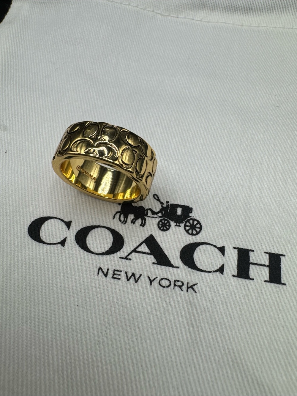 COACH Gold-Tone Signature C Ring